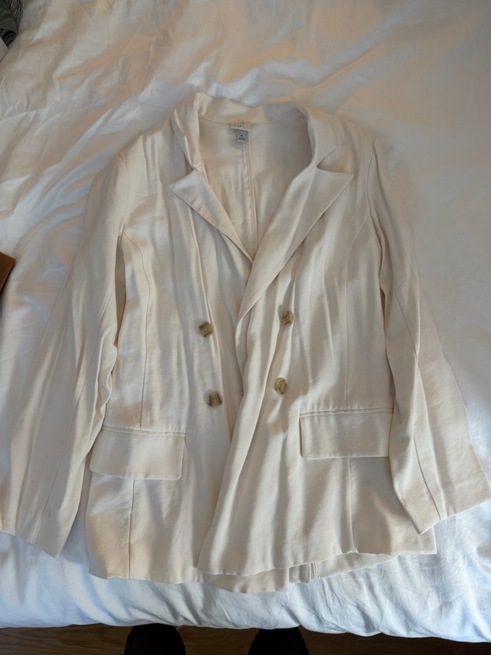 a new day Cream Double-Breasted Blazer Jacket